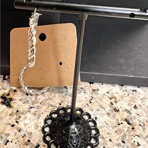 Silver Cable Hoop Earrings New